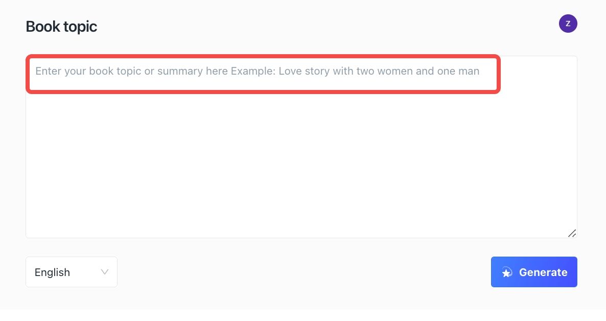 Enter your book topic or summary