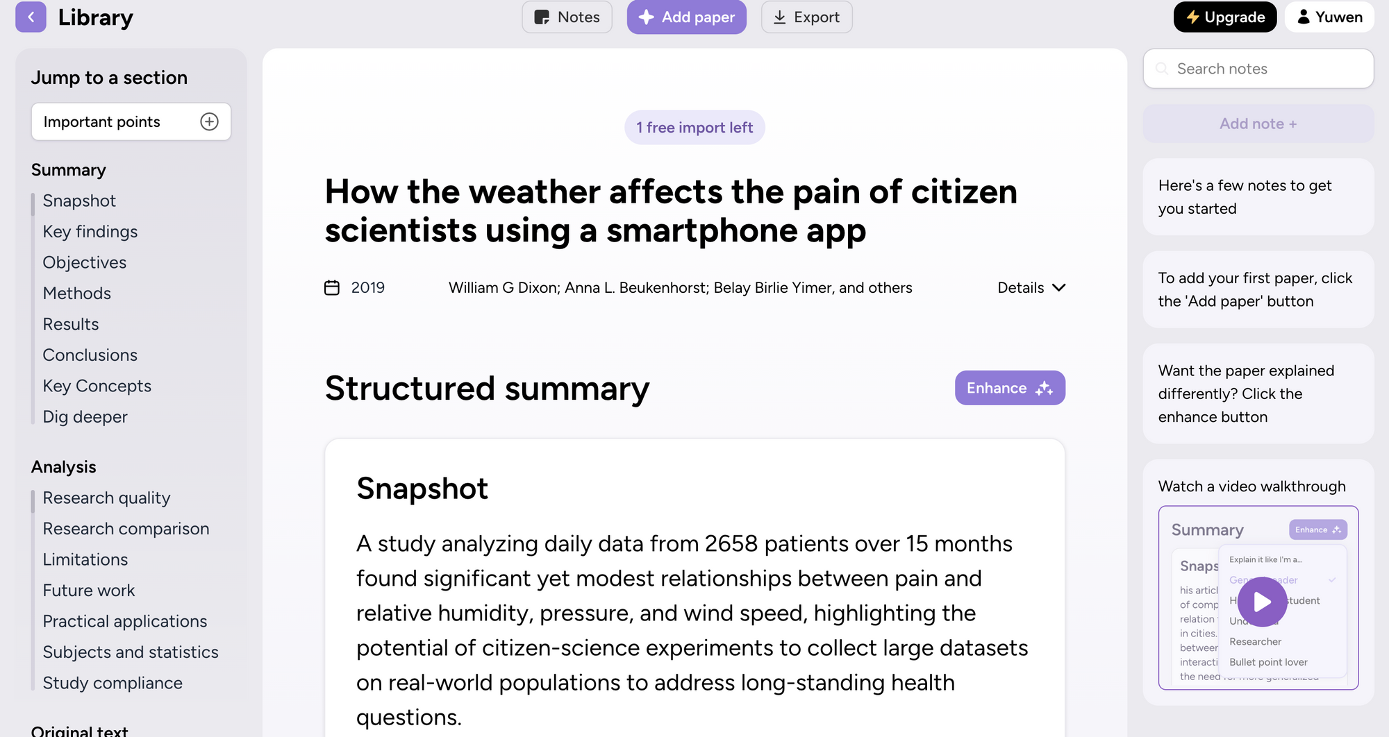 results of Scholarcy summarizer