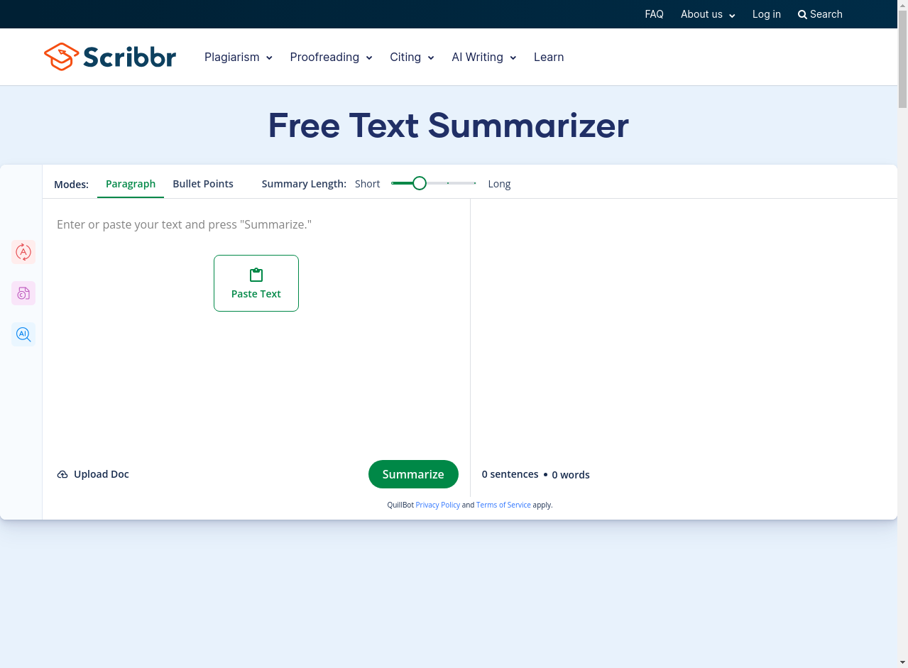 Scribbr Text Summarizer